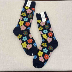 Navy floral socks