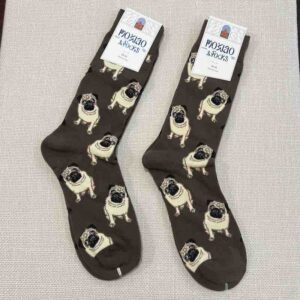 Brown pug socks