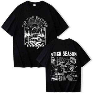 The View Between Villages Streetwear T-shirt — Black (Size Large)