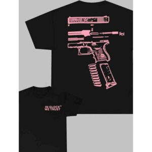 Pink Graphic Glock Streetwear T-shirt — Black