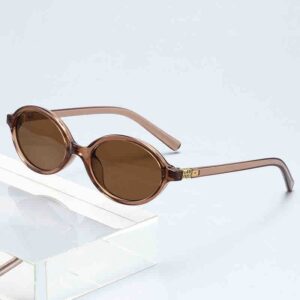 Taupe Retro Oval Sunglasses