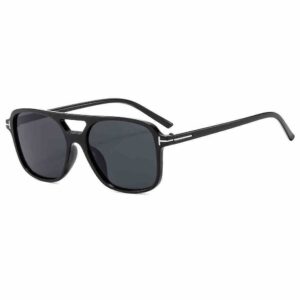 Black Aviator Double Bridge Sunglasses