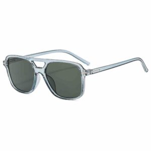 Light Blue Aviator Sunglasses- Green Lens