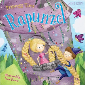 "Princess Time: Rapunzel" book cover by Miles Kelly, showing an illustration from the classic tale.
